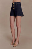 Demi High Waisted Denim Shorts Washed Indigo Blue