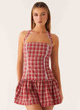 Lotus Dream Mini Dress Ruby Check