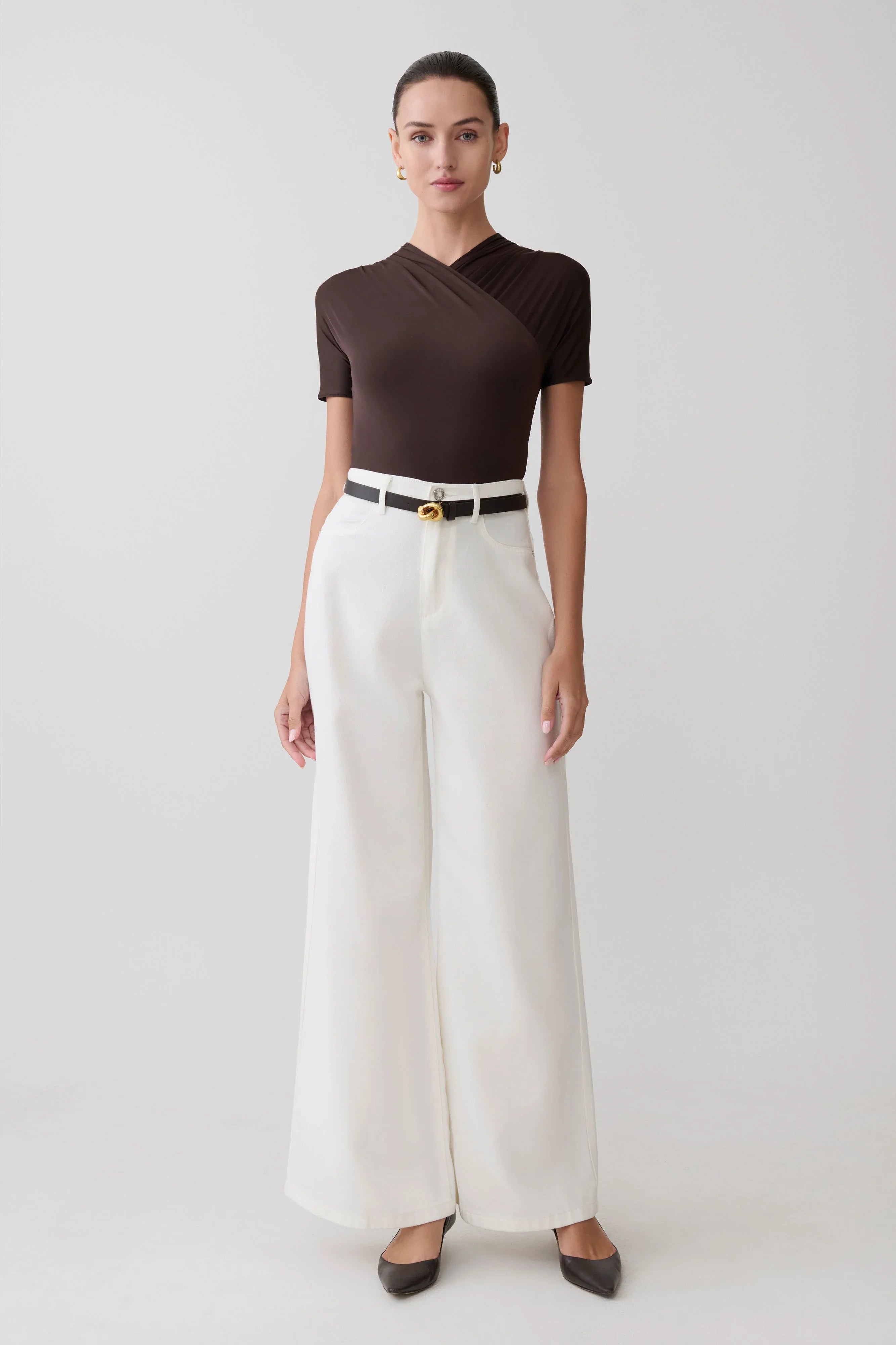 Shae Wide Leg Denim Jeans White