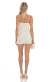 Mesh Ruffle Dress in Ivory