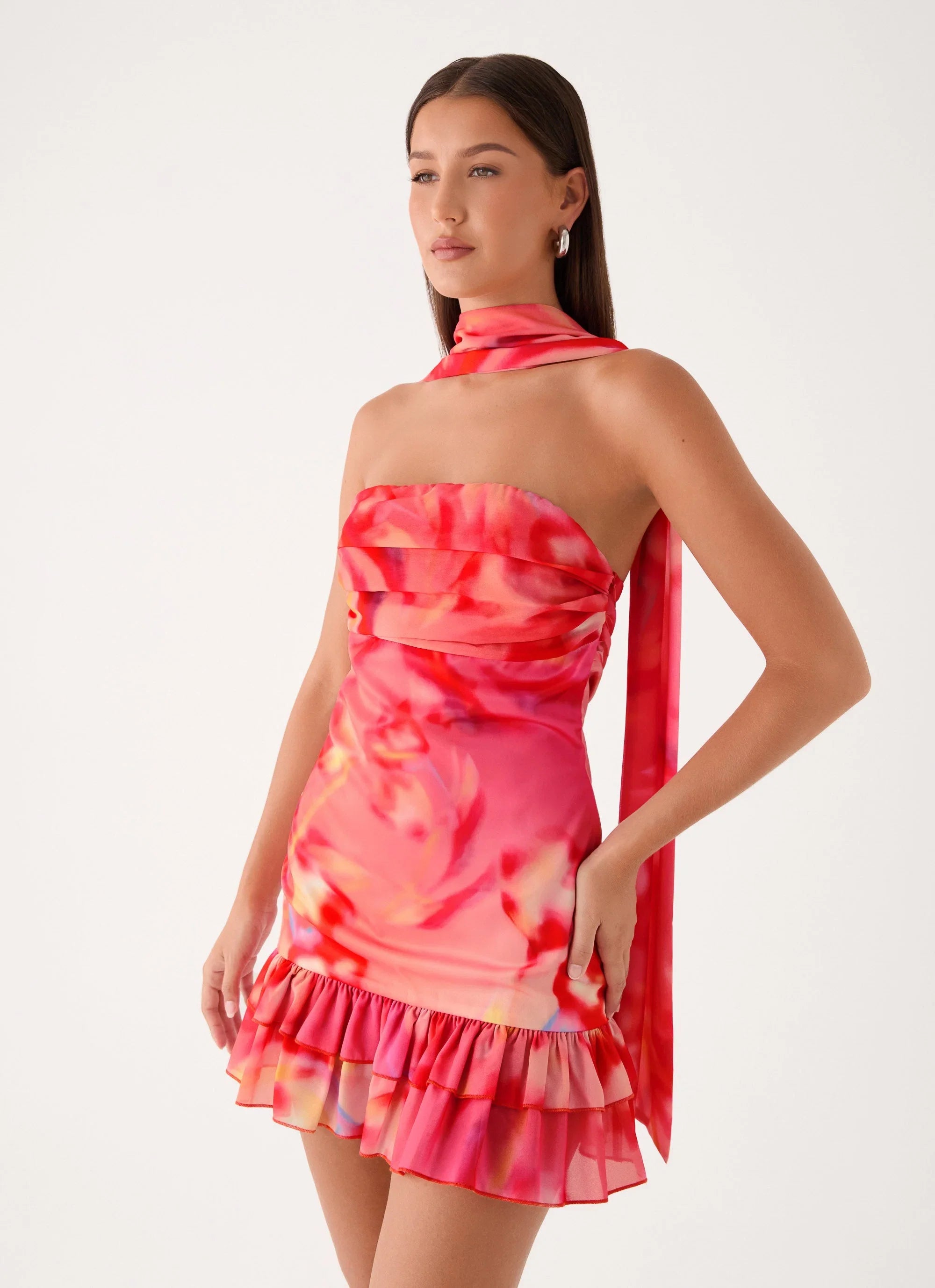 Manon Scarf Mini Dress Sun Blushed Bloom