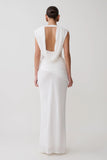 Giulia Chiffon Draped Maxi Dress White