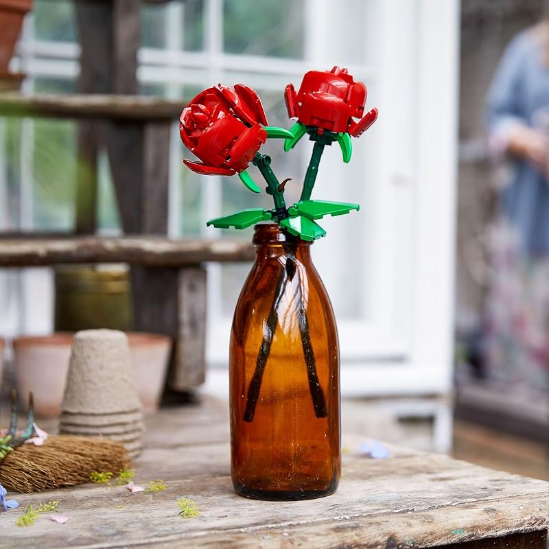 LEGO Roses Building Toy for Kids Girls Boys Ages 8 Artificial Fake Roses for Home Decor Display Gift Idea for Plant Flower Lovers 40460