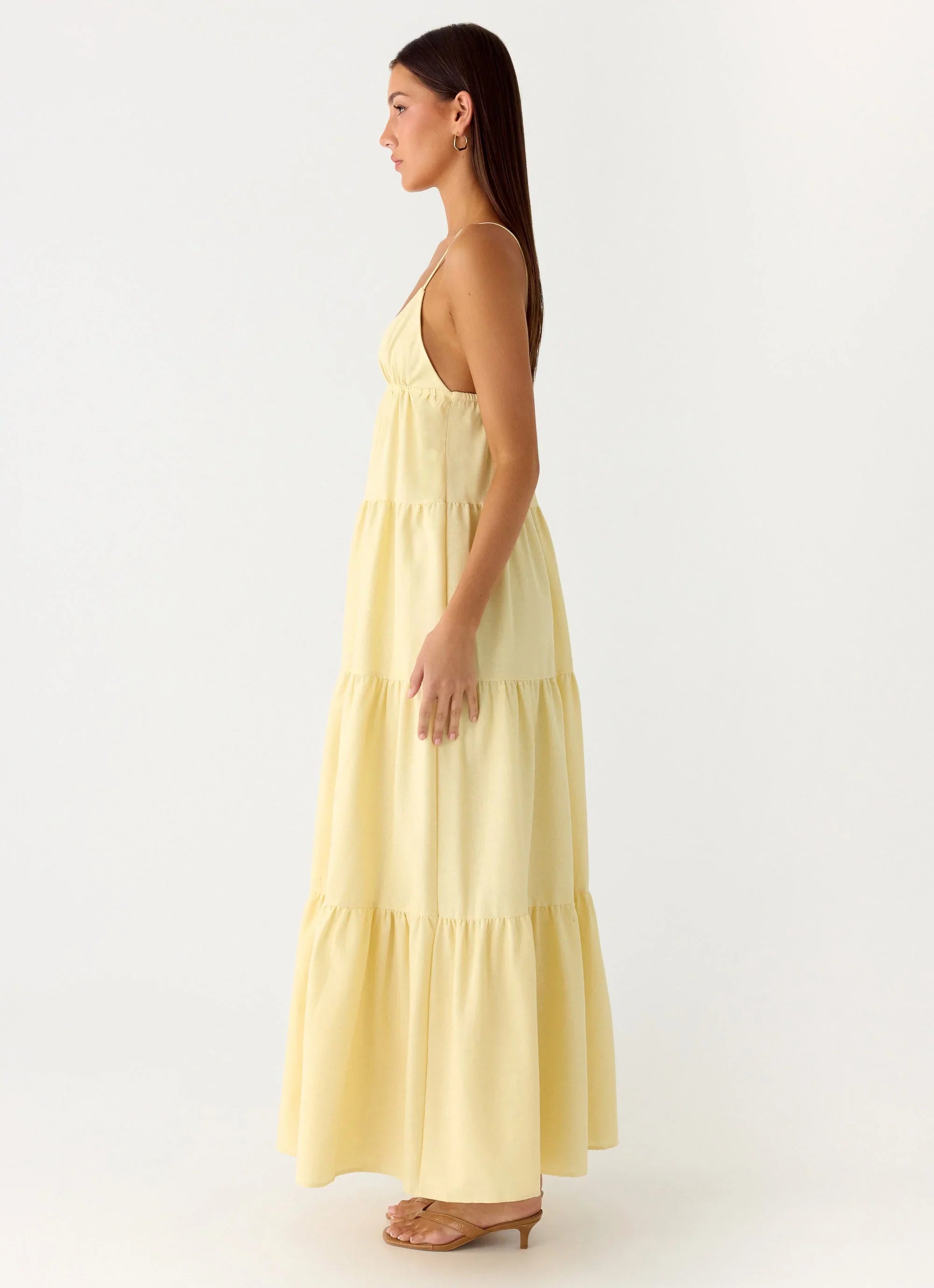 Lotty Linen Maxi Dress Yellow