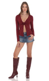 Rosette Fly Away Top in Maroon