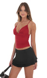 Pleated Ruffle Skort in Black