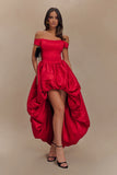 Amelia Bubble Maxi Dress Ruby Red