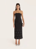 Black Embellished Bandeau Midaxi Dress