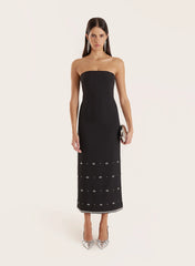 Black Embellished Bandeau Midaxi Dress