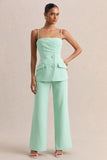 Lunivra Sage Square Neck Tailored Top