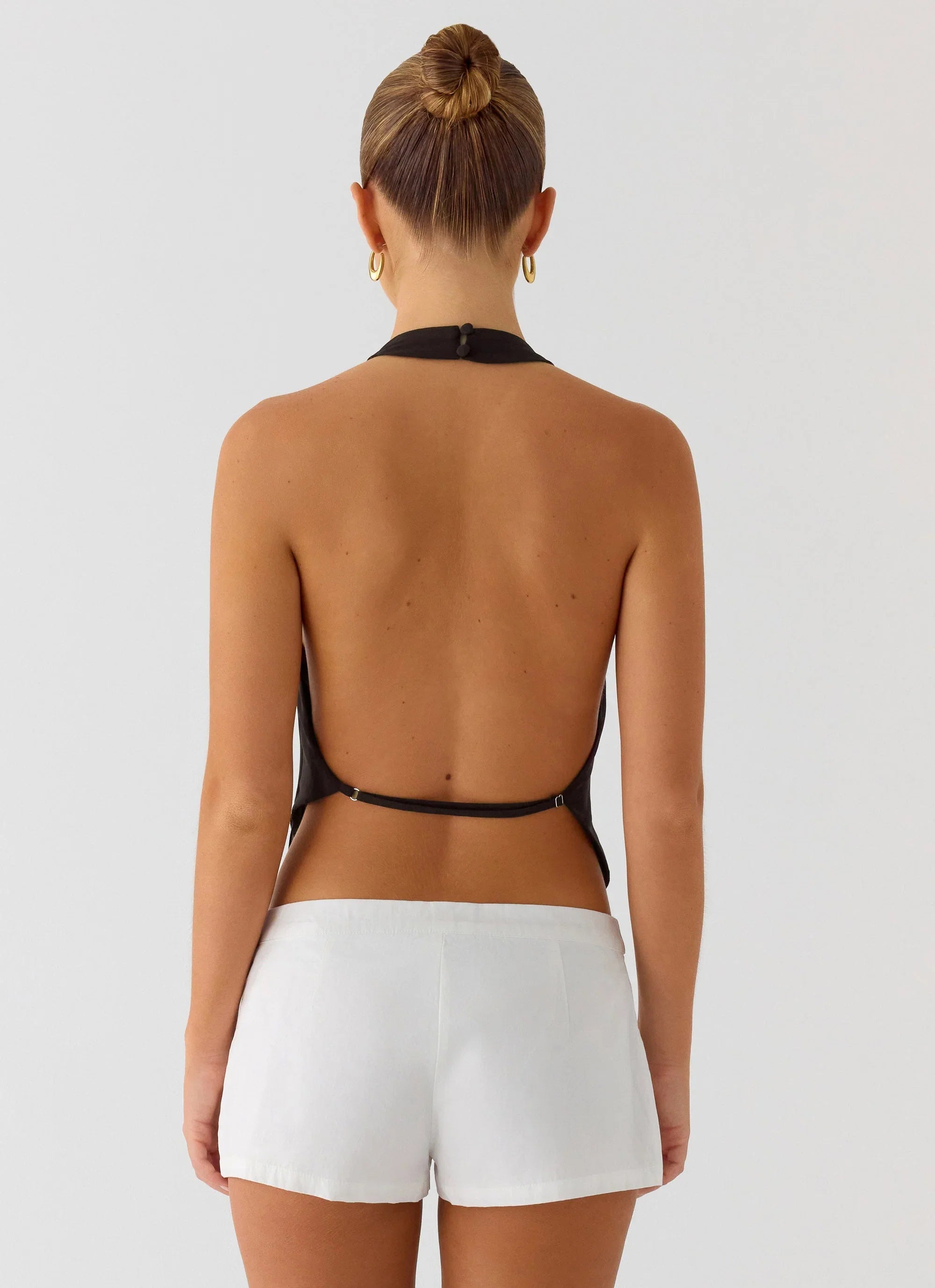 Altego Layered Backless Top Cool Chocolate