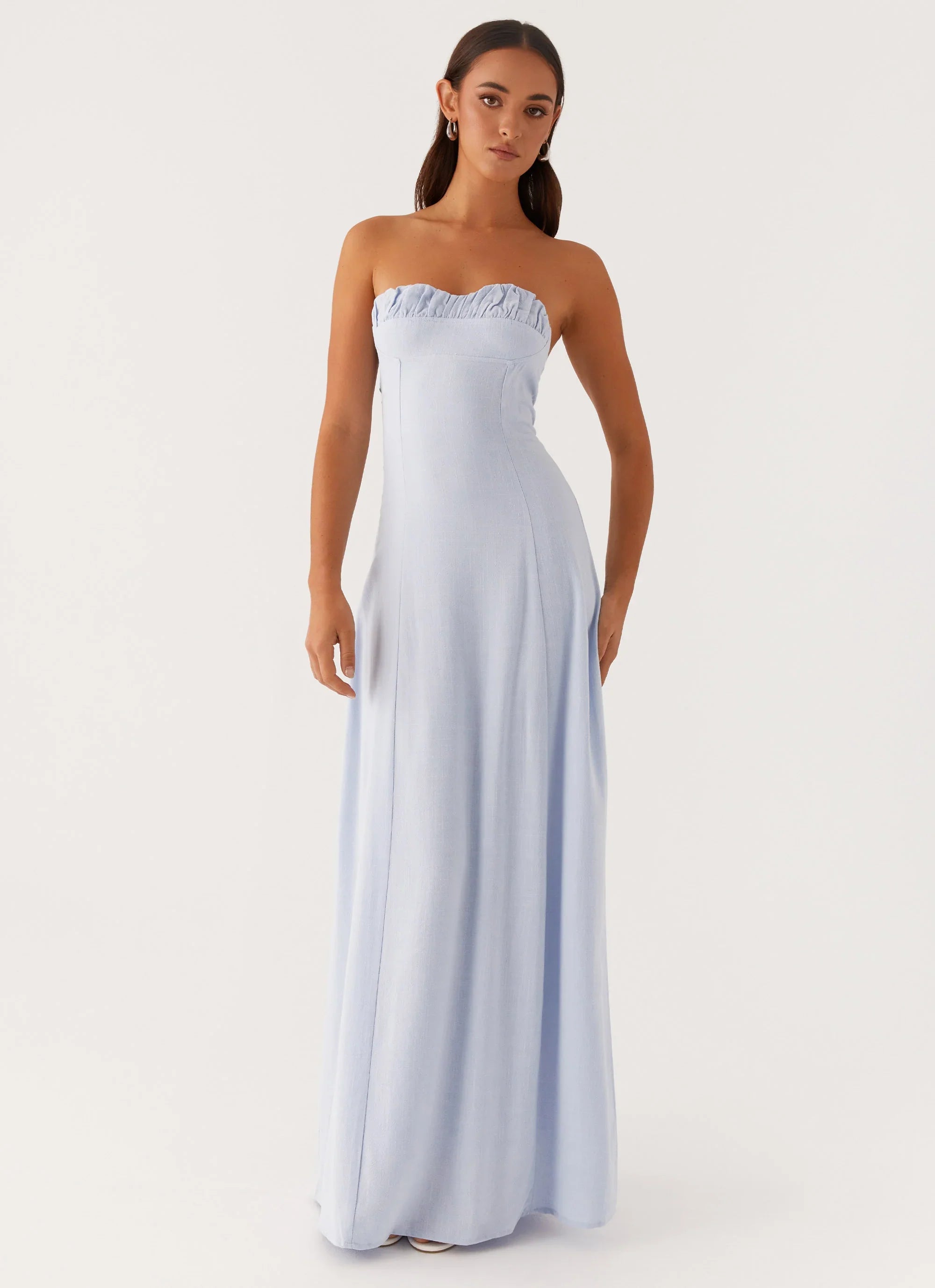 Tayla Linen Maxi Dress Blue