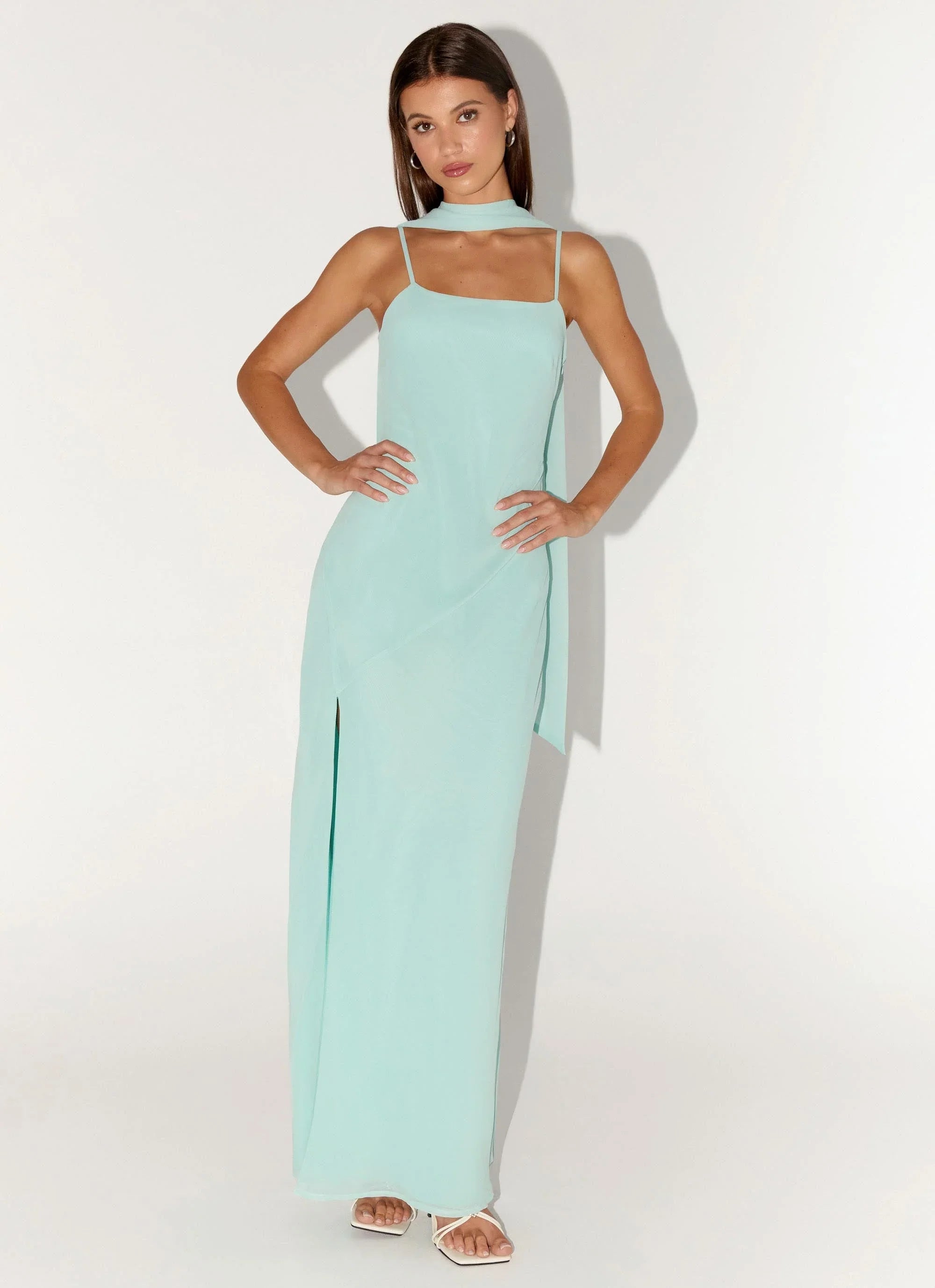 Eternelle Square Neck Maxi Dress Teal