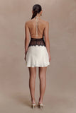 Dinah Lace And Satin Mini Dress Black Ivory