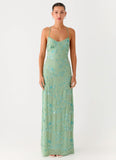 Vietta Sequin Cami Maxi Dress Mint