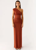 Glimmer Maxi Dress Rust