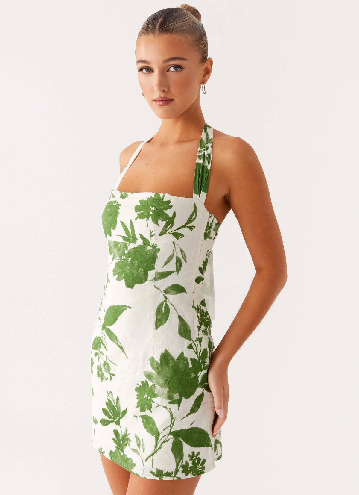 Melora Cotton Mini Dress Verdant Bloom