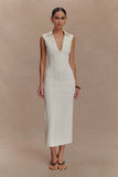 Keagan Sleeveless Midi Dress Ivory