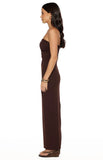 Jordan Brown Crepe Strapless Maxi Dress