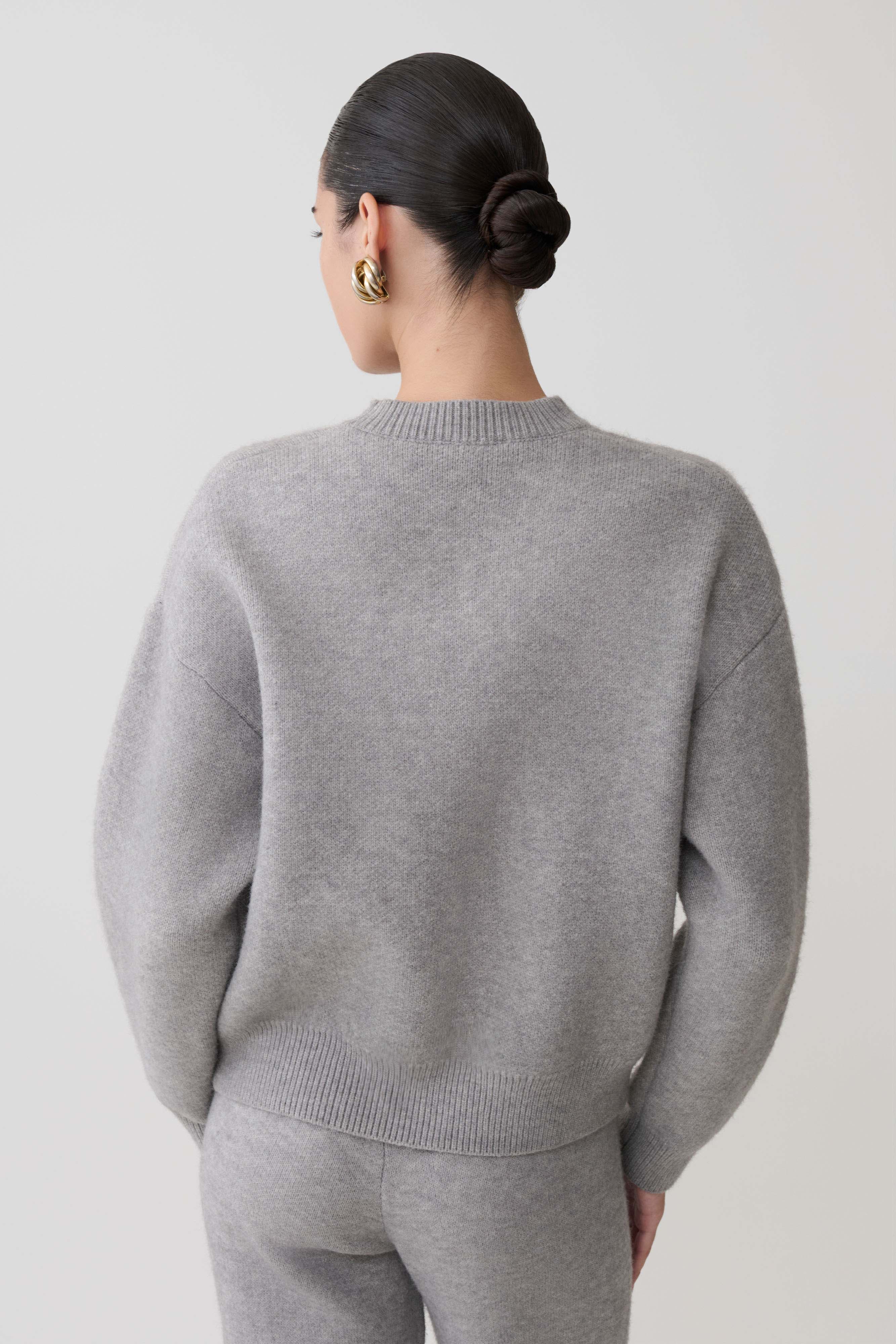 Lulu Oversized Knit Jumper Grey Marle