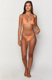 90 Swim Oceania Orange Floral Triangle Bikini Top