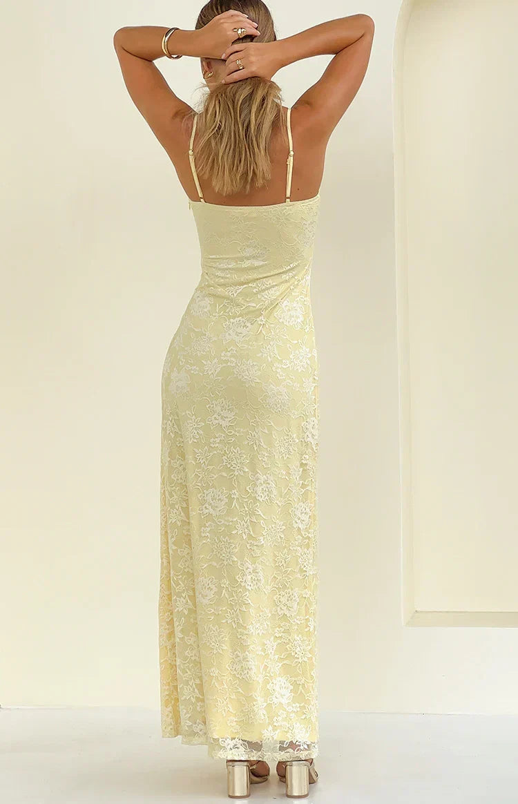 Ely Yellow Lace Maxi Formal Dress PRE ORDER