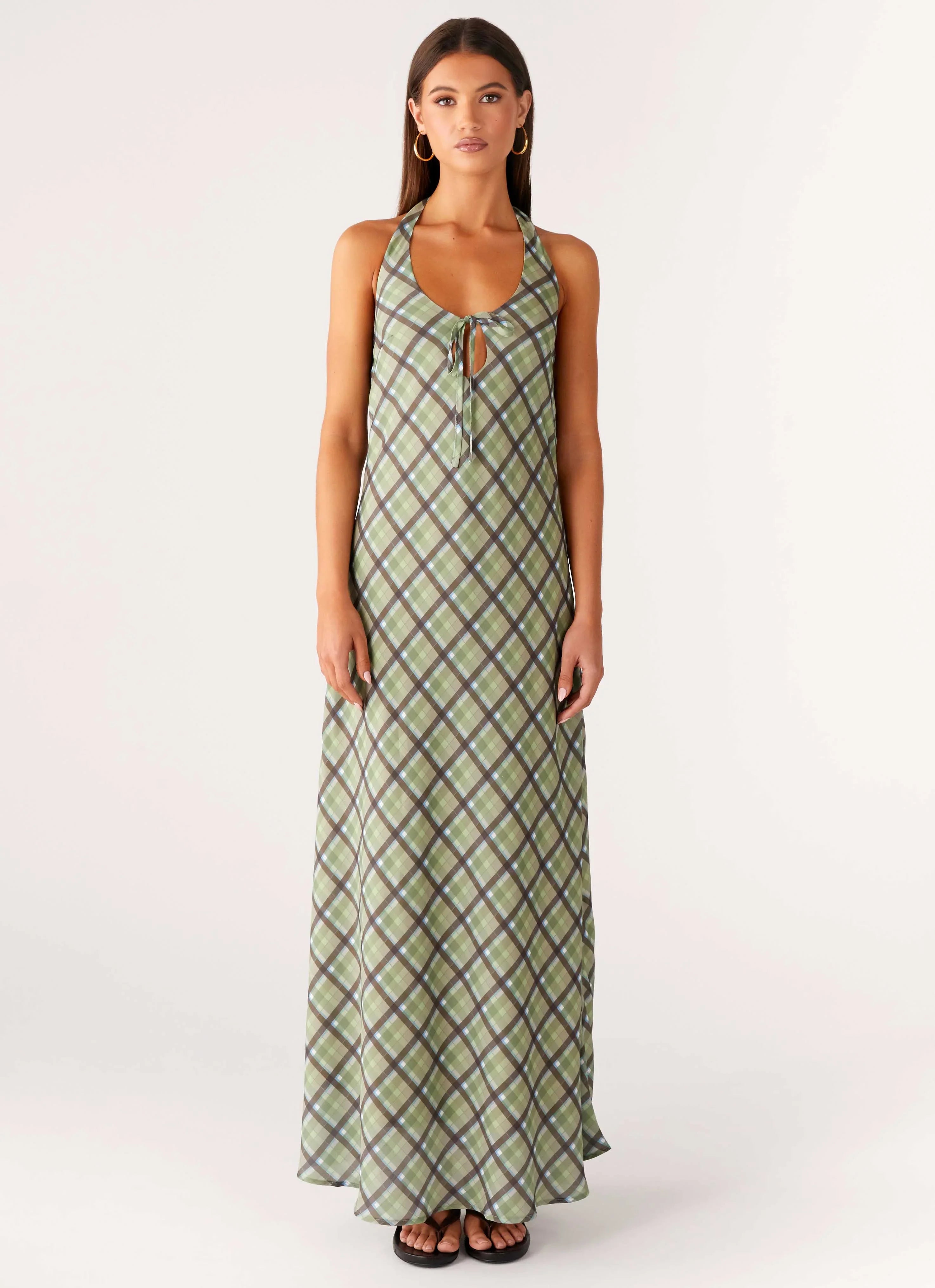 Coralie Maxi Dress Cedar Check