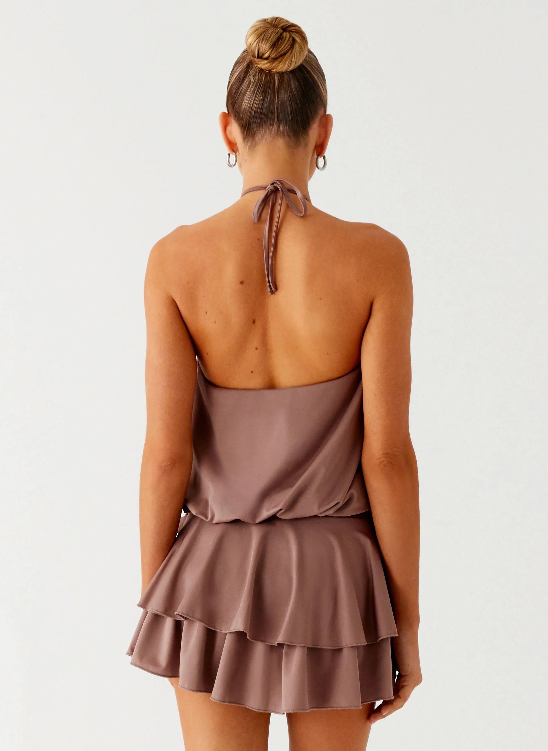Dopamine Belt Mini Dress Taupe