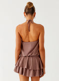 Dopamine Belt Mini Dress Taupe