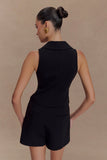 Alix Mixed Button Vest Black