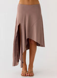 Jisoo Asymmetric Midi Skirt Desert Taupe