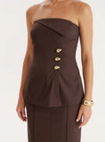 Chocolate Foldover Bandeau Top