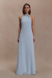 Abeda Cotton Maxi Dress With Hardware Pale Blue