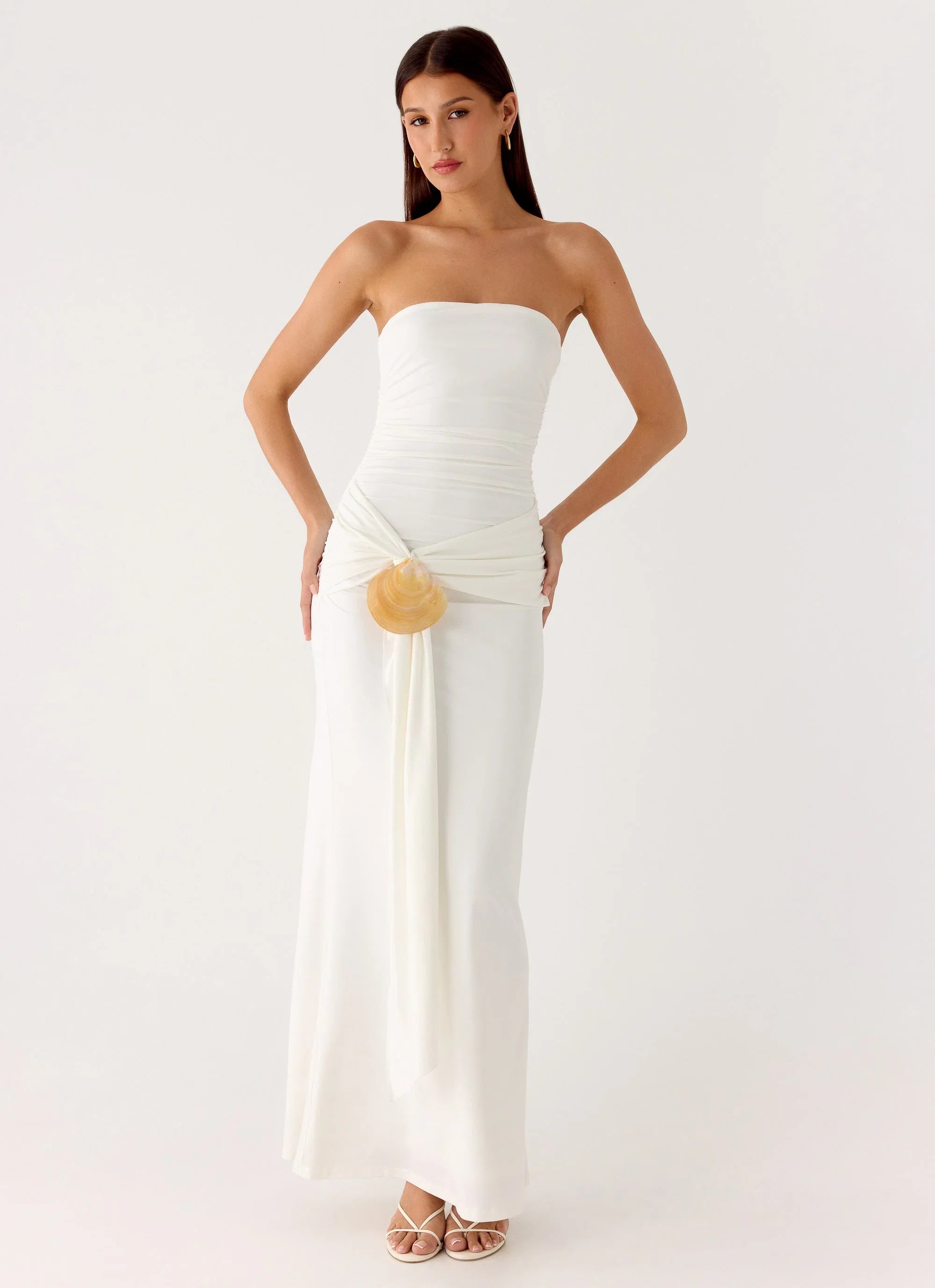 Party After Party Shell Maxi Dress White