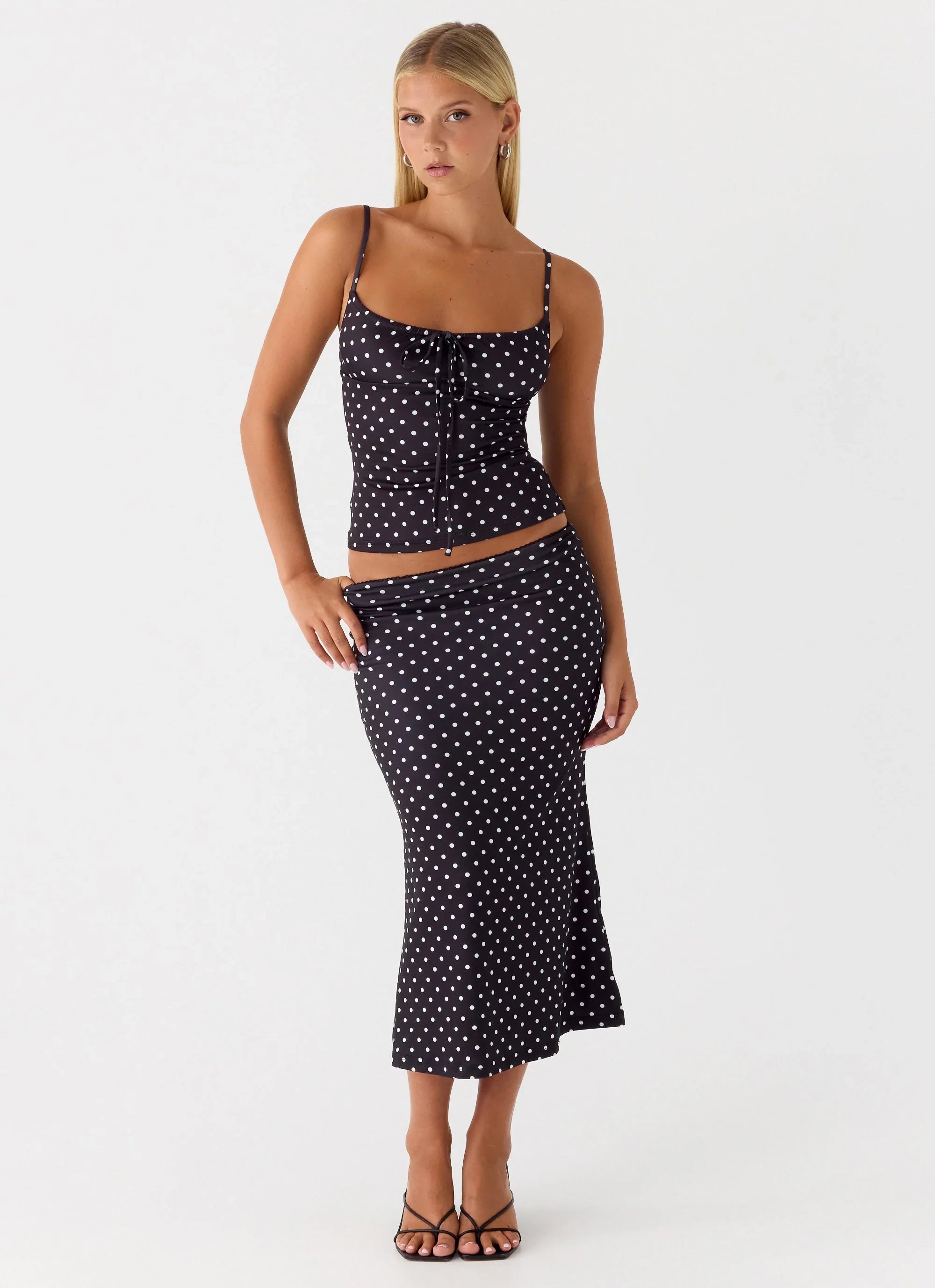 Bending My Rules Top Black Polkadot