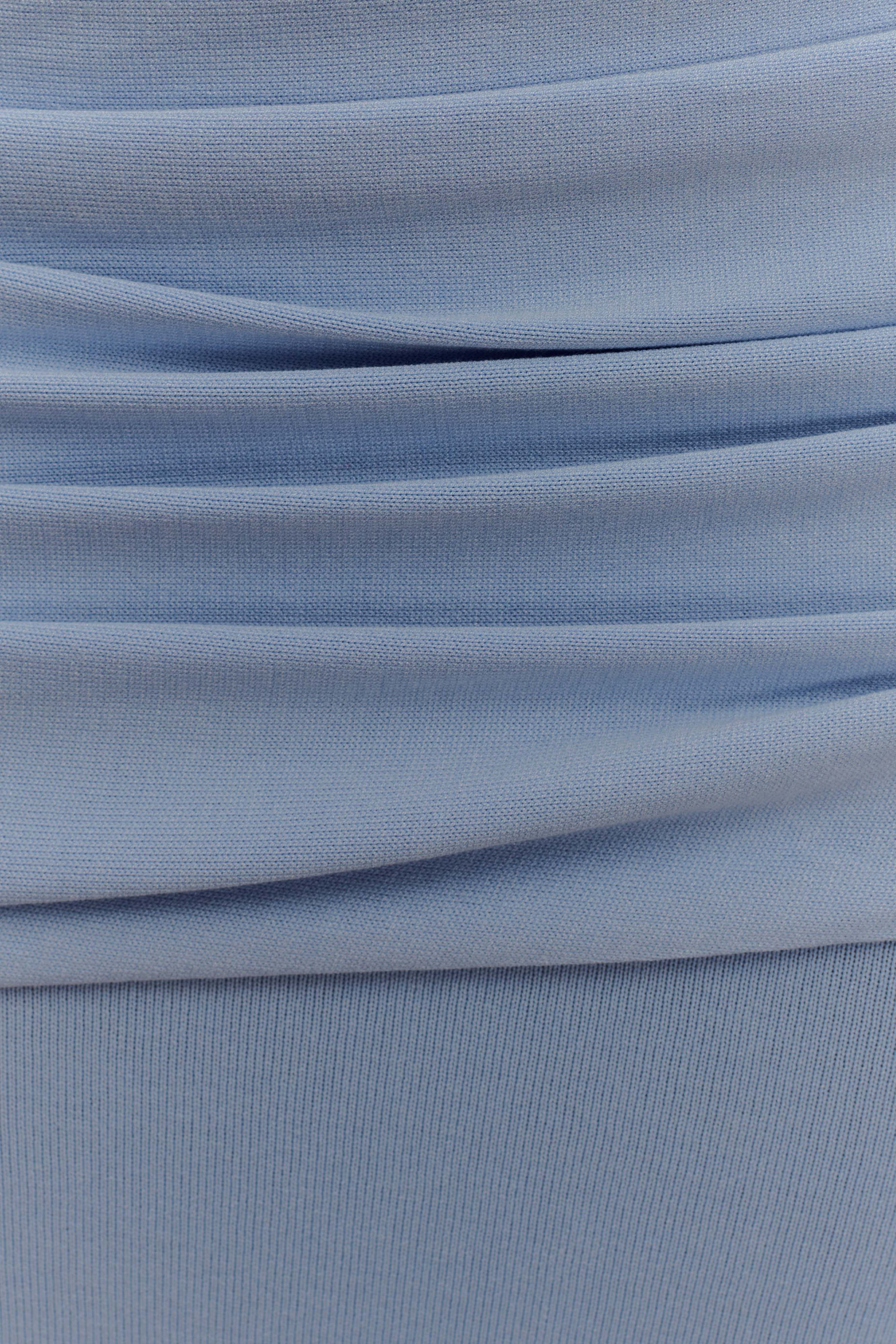 Irene Gathered Knit Maxi Skirt Blue