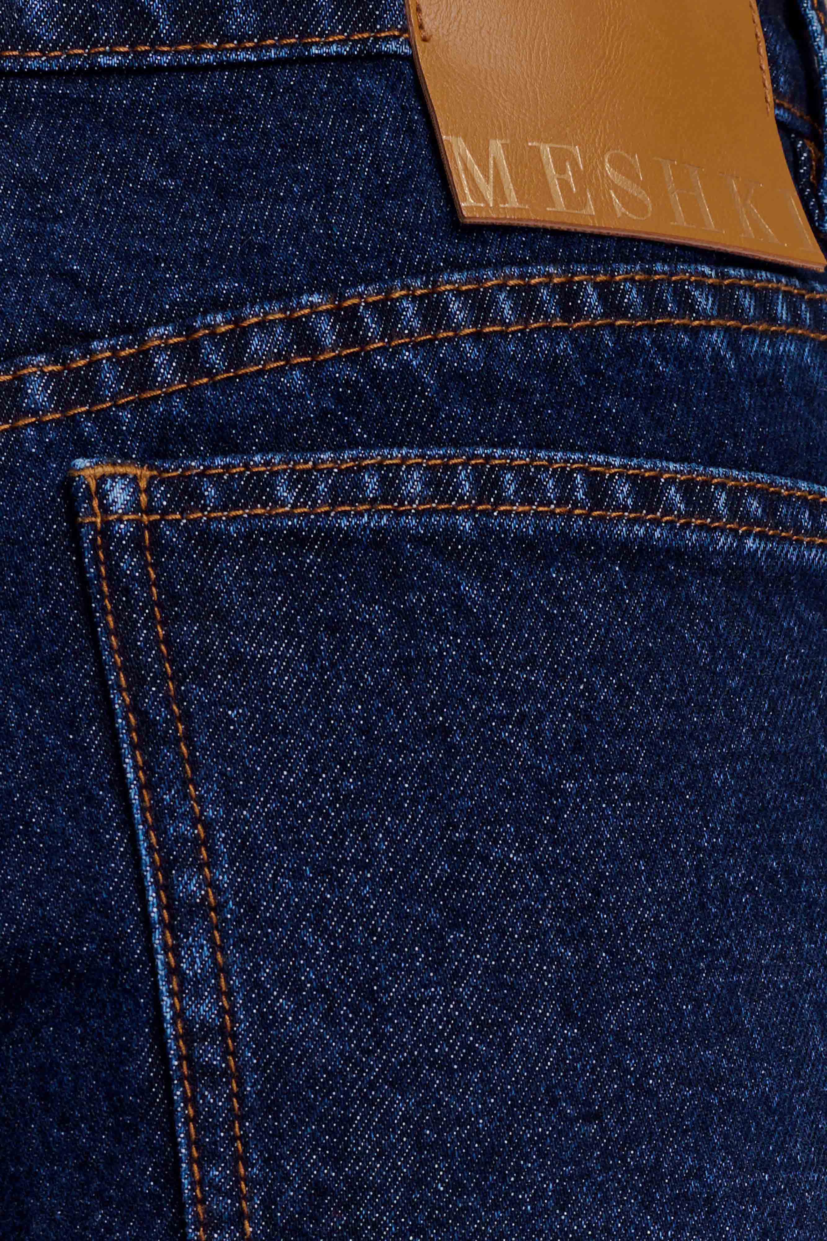 Kirralee Straight Leg Cuffed Jeans Indigo Blue