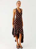Keylani Halter Midi Dress Chocolate