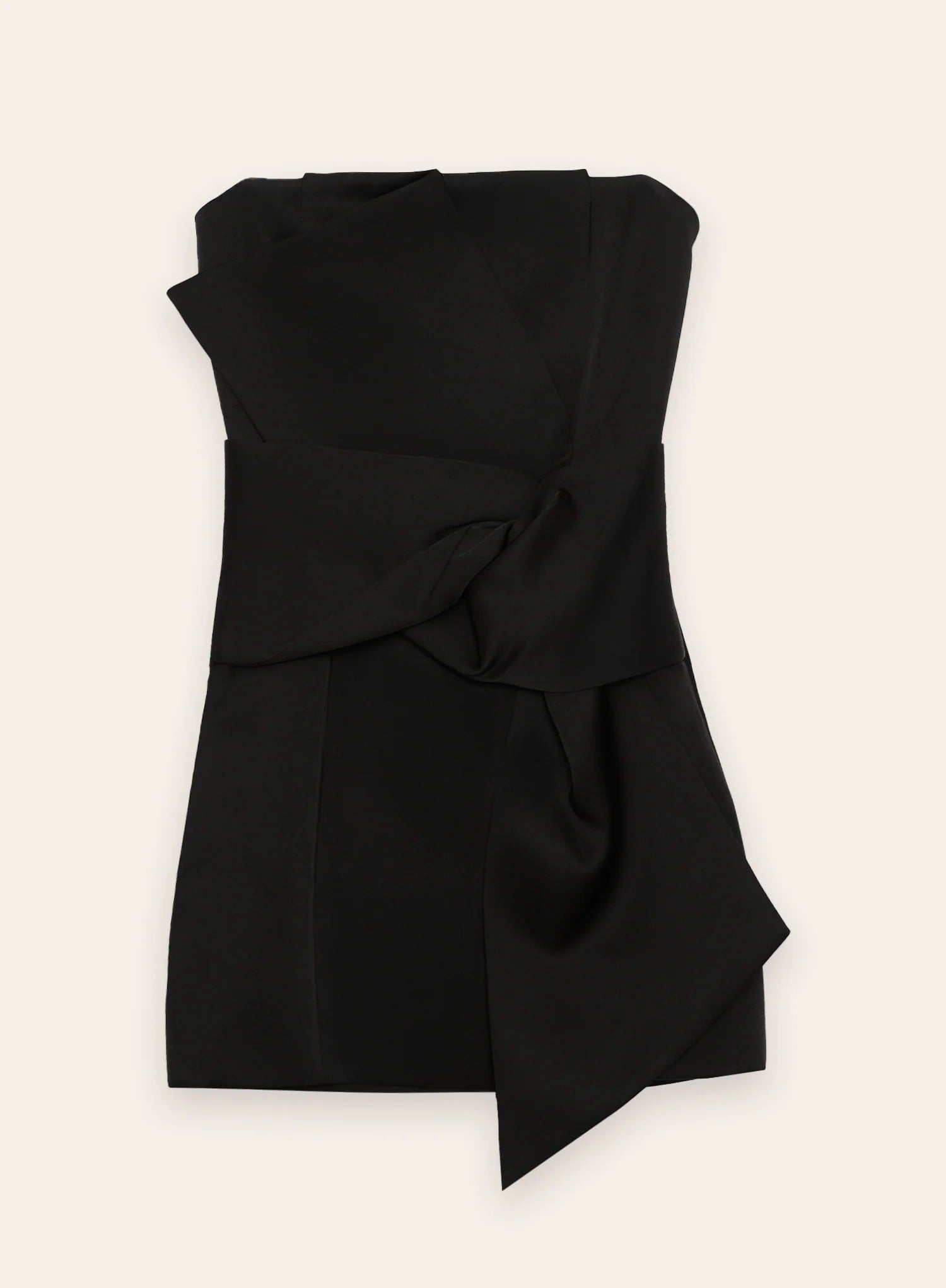 Black Bow front Satin Mini Dress