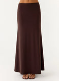 Like A Flower Maxi Skirt Chocolate