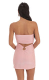 Back Cutout Strapless Dress in Rose