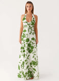 Ember Valley Cotton Maxi Dress Verdant Bloom