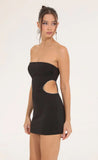 Rhinestone Cutout Dress in Black