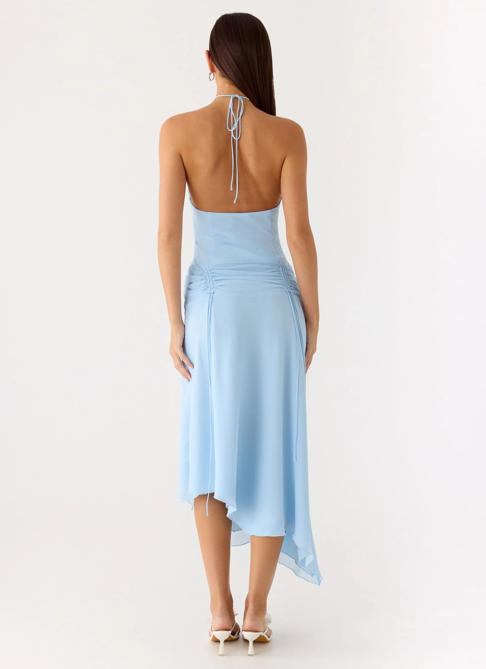 Becerra Chiffon Midi Dress Blue