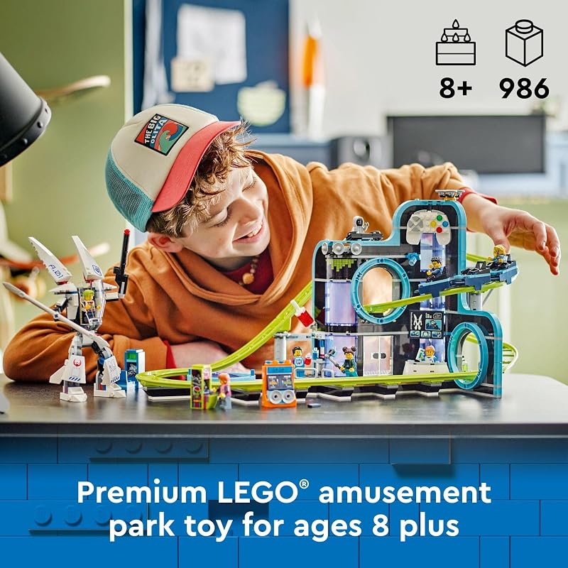 LEGO City Robot World Roller Coaster Building Set Kids Engineering Toy with Posable Mech Suit for Boys Girls Ages 8 Gift Ideas for Christmas 60421