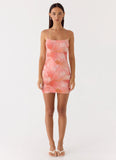Liyah Beaded Mini Dress Papaya