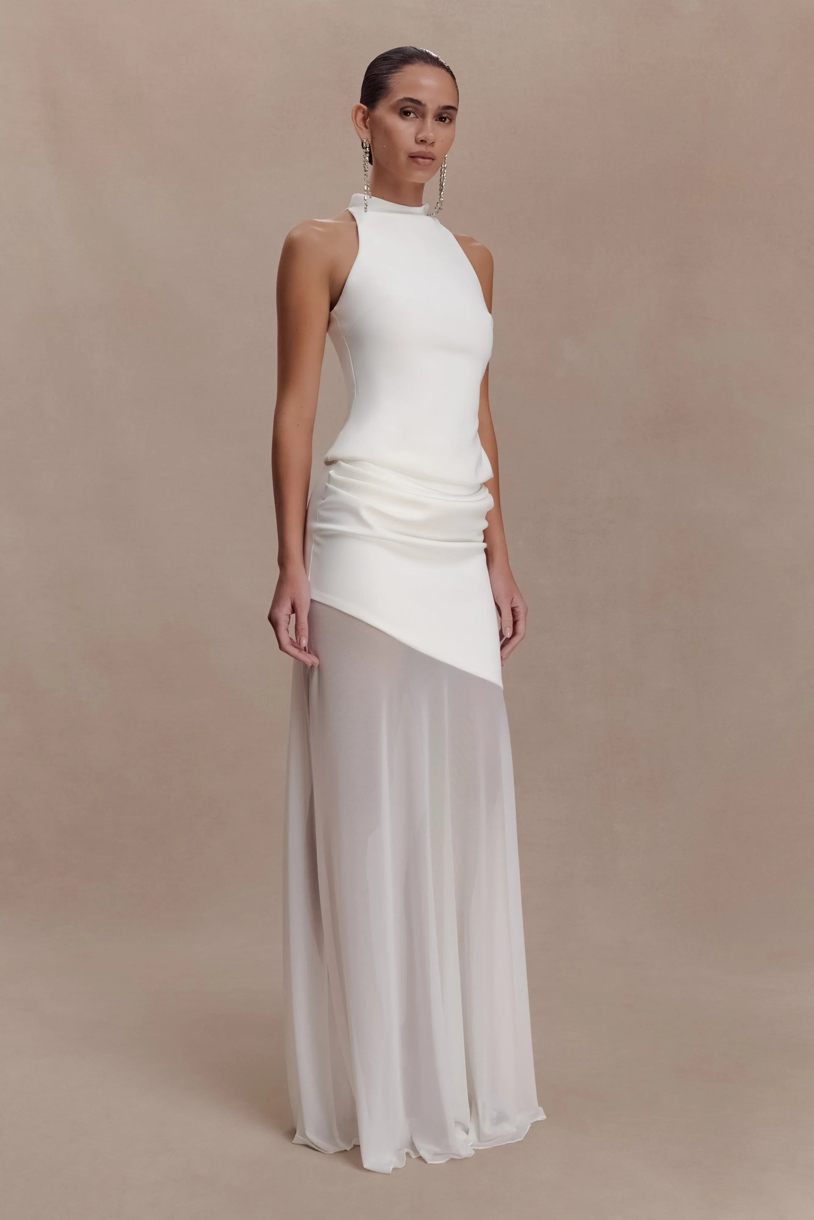 Portia Scuba Sleeveless Top White