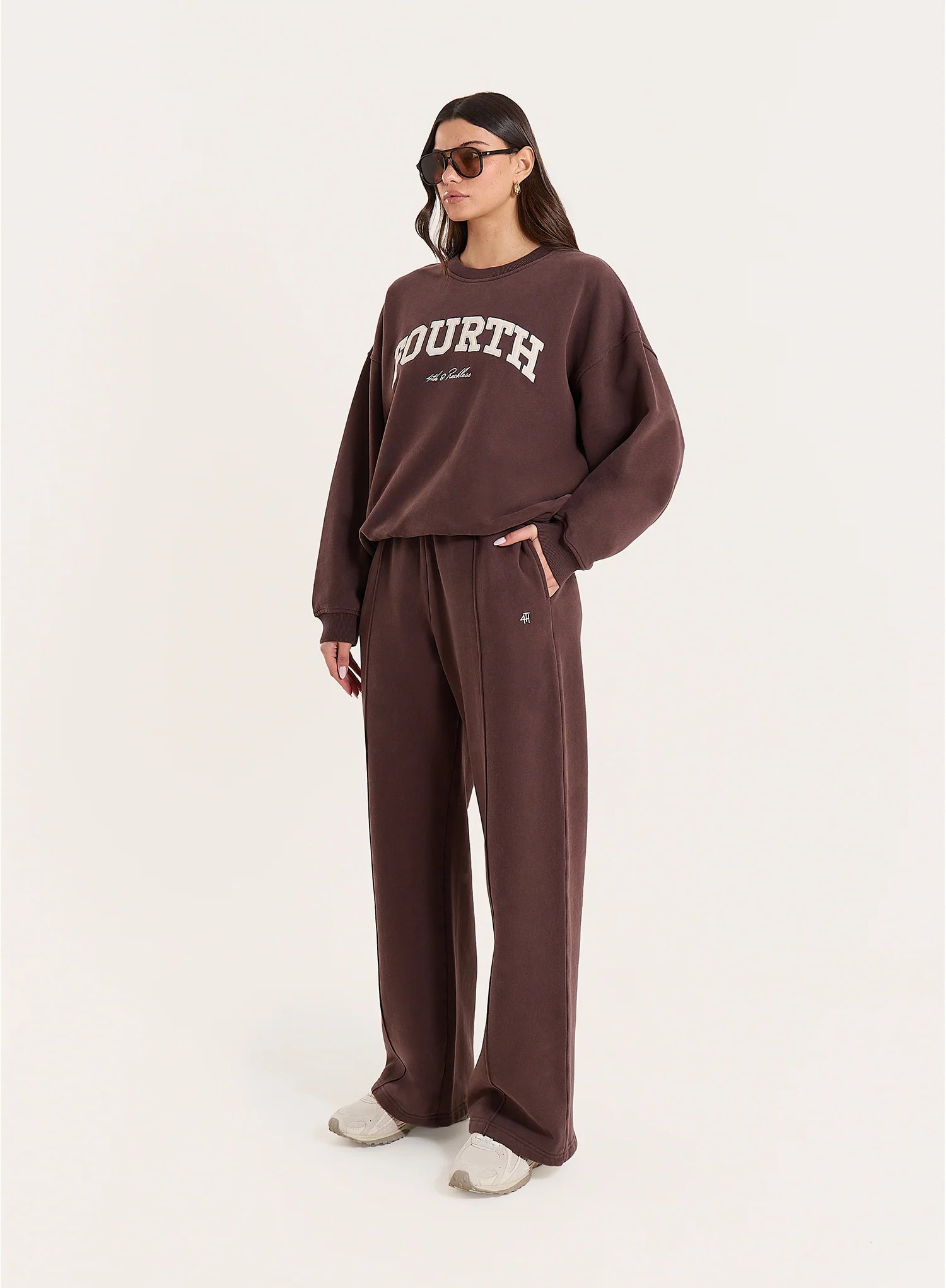 Chocolate Fourth Branded Oversized Sweatshirt