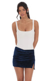 Velvet Shimmer Skirt in Navy