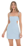 Square Neck Cutout Dress in Blue
